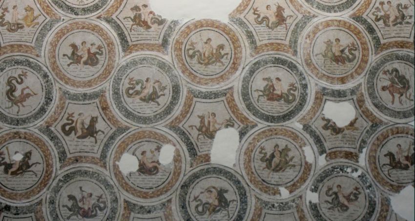 Морские девы. Римская мозаика 3 века. Тунис.  Фото Лимарева В.Н.