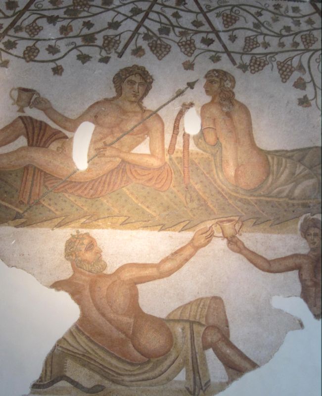 Римская оргия (Пир Диониса). Римская мозаика 3 века. Тунис.  Фото Лимарева В.Н.